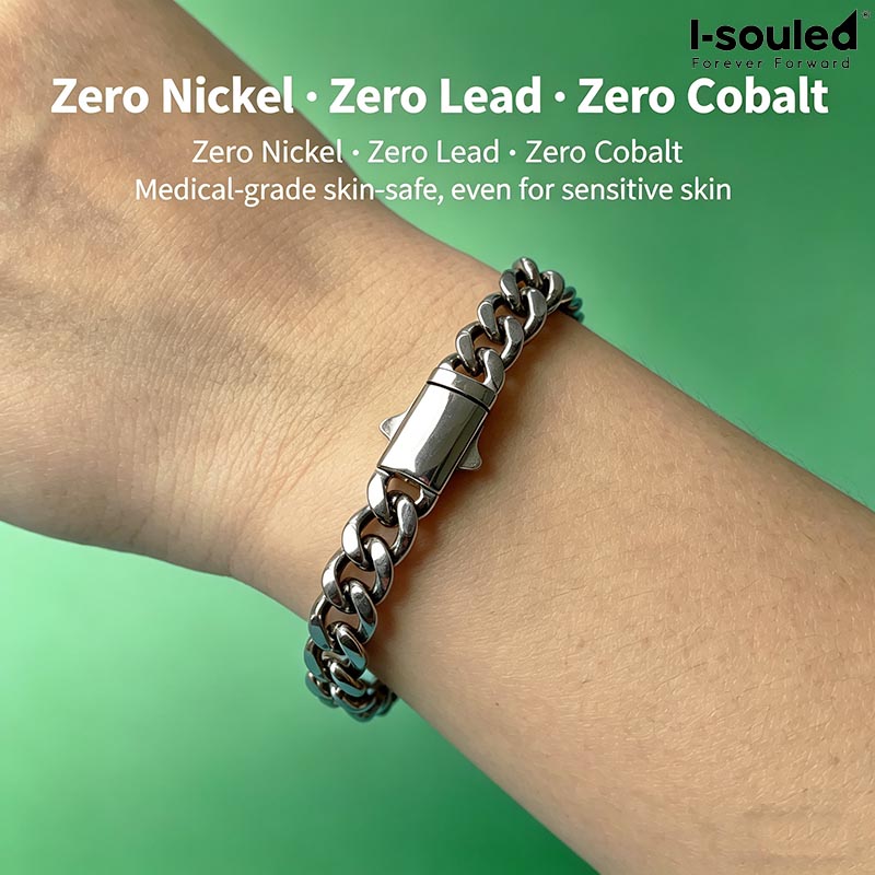 Ceramic Link Bracelet - Gelang Titanium Solid 7mm Ringan Anti-Alergi