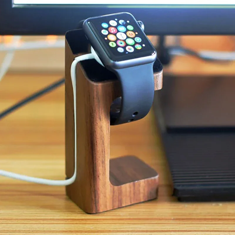 Smartwatch Watch Accessories - Pengisi daya jam Apple kayu dudukan