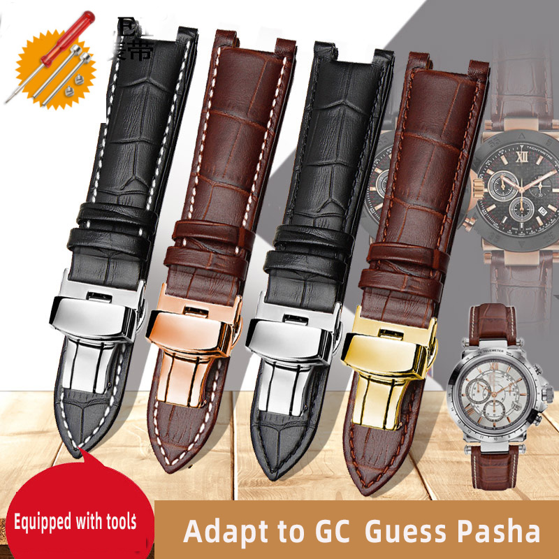 Smartwatch Guess - Tali jam tangan kulit sapi, 20*11mm