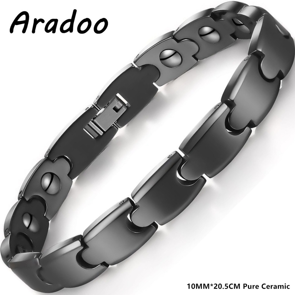 Ceramic Link Bracelet - Hadiah Perhiasan Gelang Magnetik Hematit Keramik