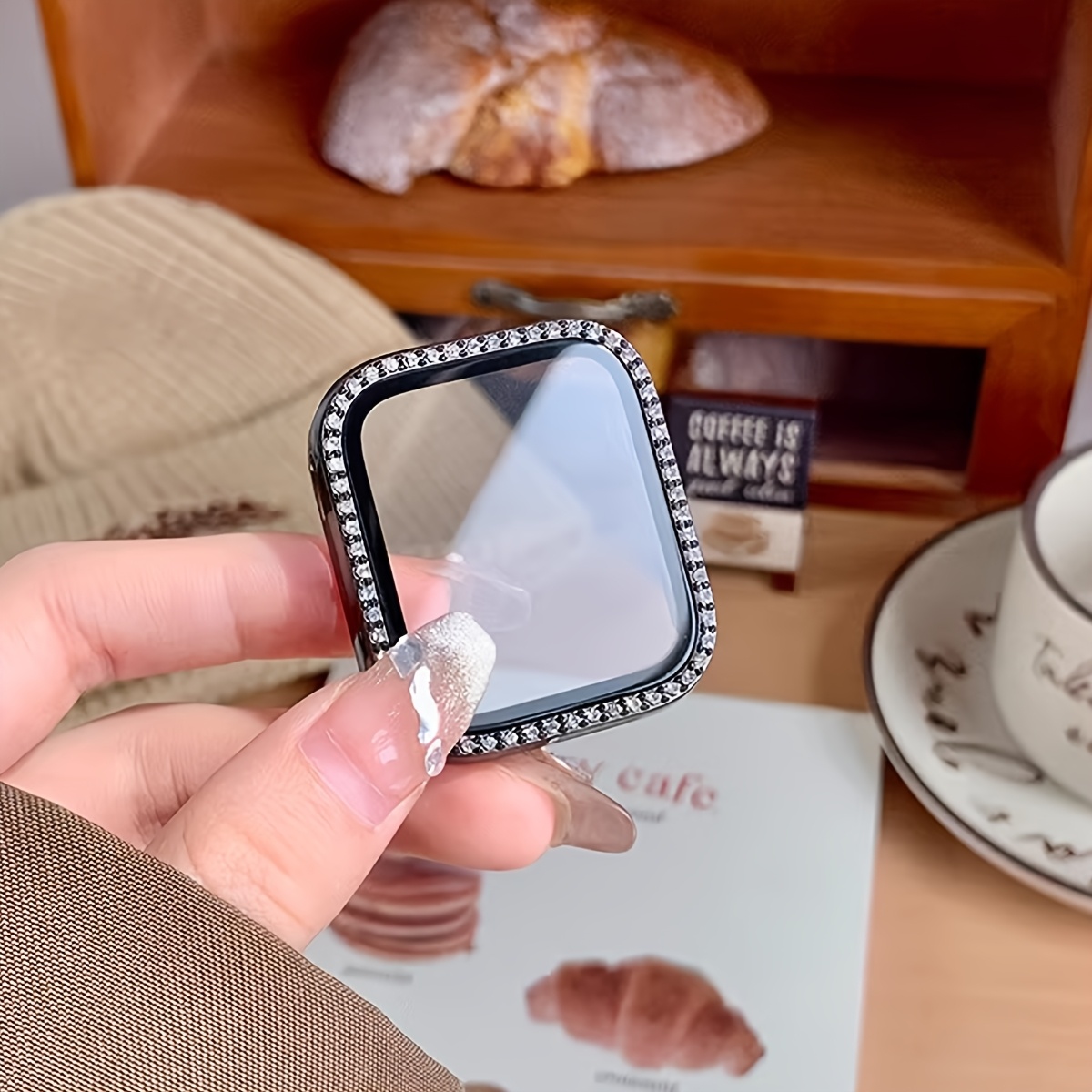Casing Kaca + Berlian untuk Ja - Smartwatch Band Accessories ulasan dan harga