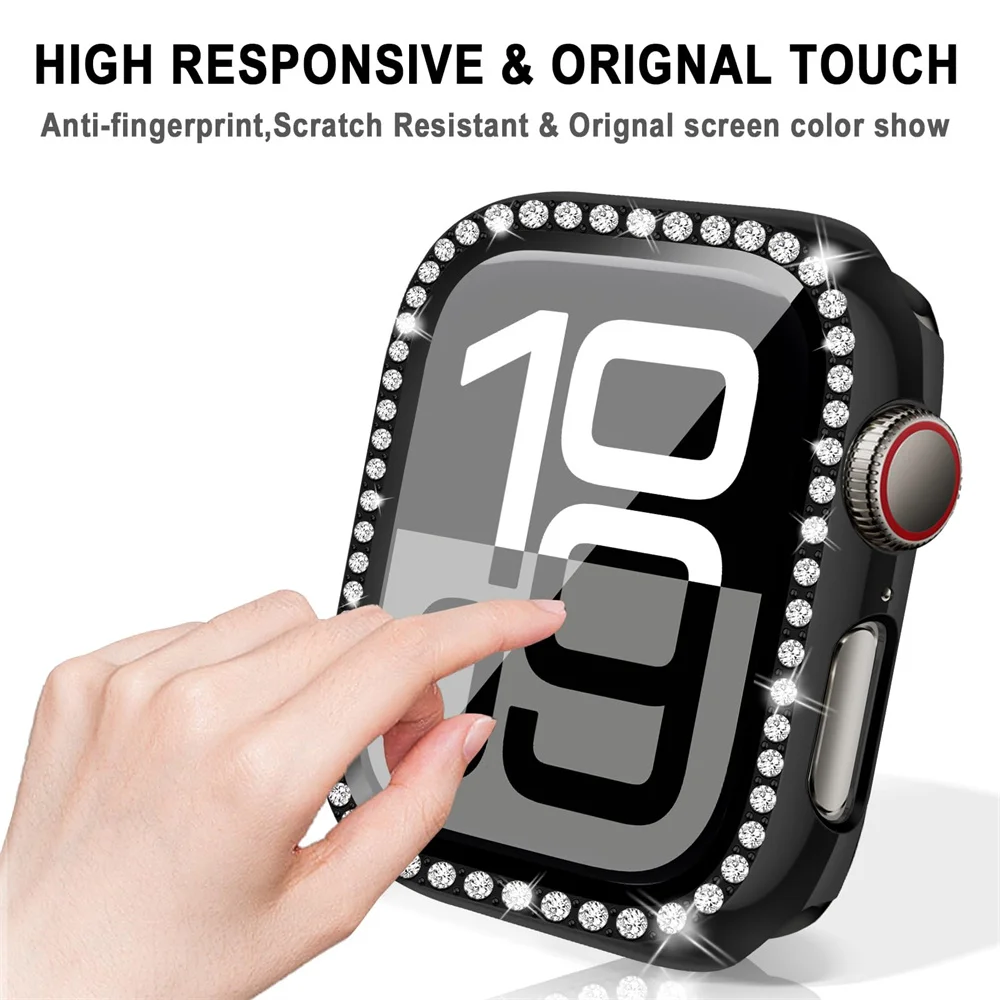 Casing Kaca + Berlian untuk Ja - Smartwatch Band Accessories ulasan dan harga