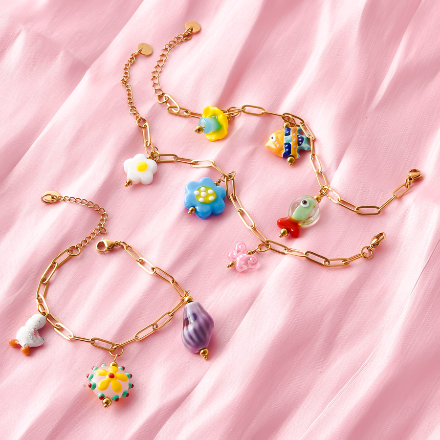 1 Buah Gelang Wanita Bunga Jam - Ceramic Link Bracelet ulasan dan harga