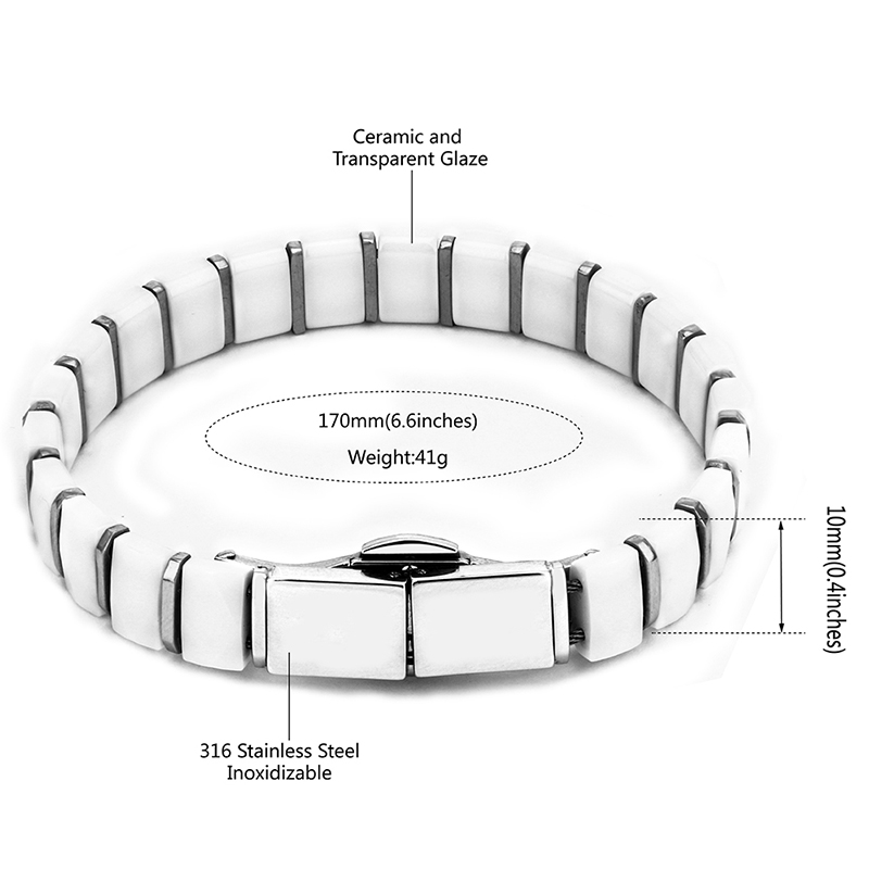 Gelang & Gelang Kesehatan Pria - Ceramic Link Bracelet ulasan dan harga