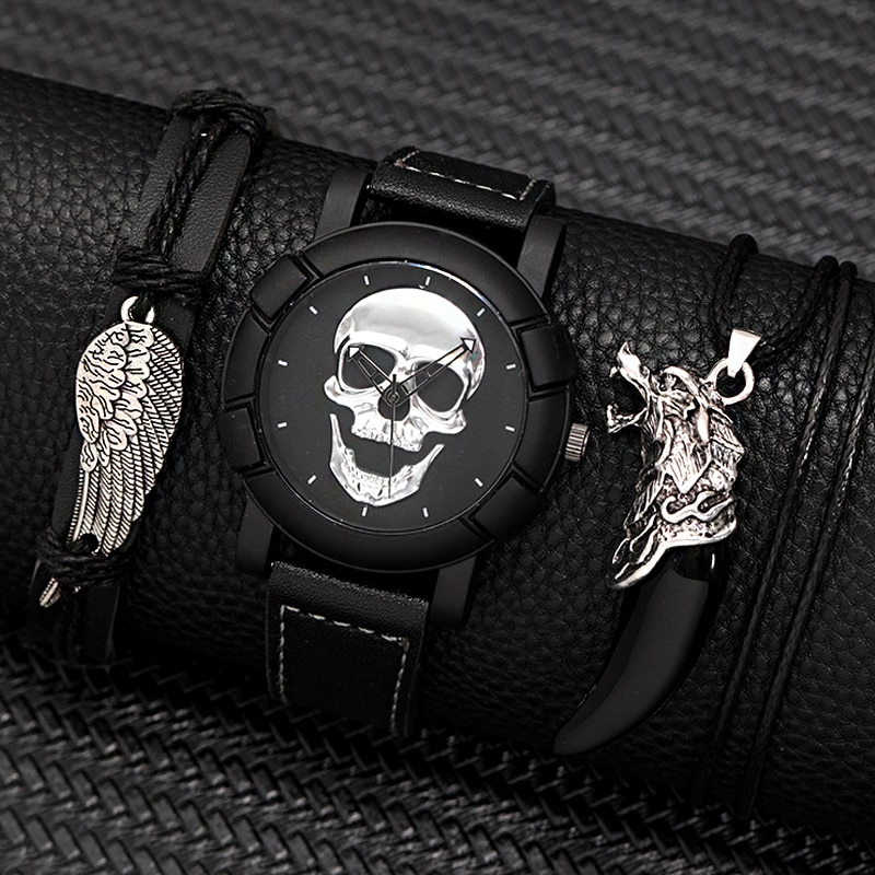 Jam tangan tengkorak pria, 3 b - Accessories With Watch ulasan dan harga