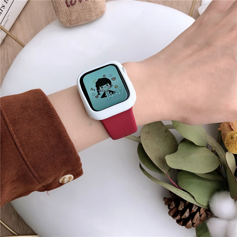 Kaca + penutup untuk Apple Wat - Smartwatch Band Accessories ulasan dan harga