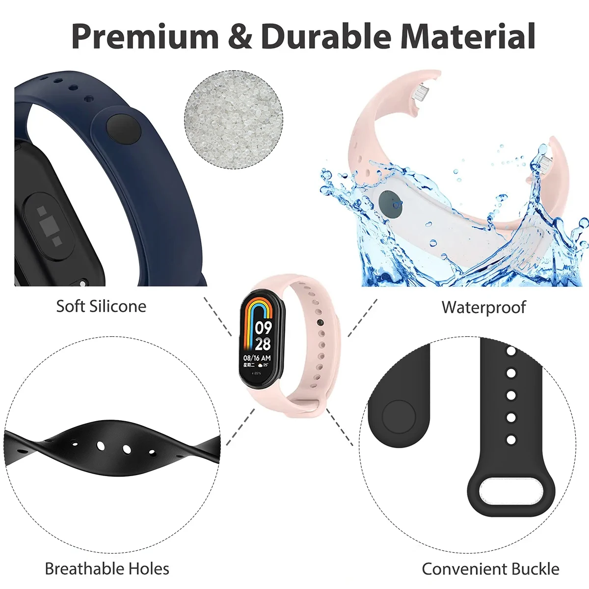 Tali untuk Xiaomi Mi Band 9/9  - Silicone Band Replacement ulasan dan harga