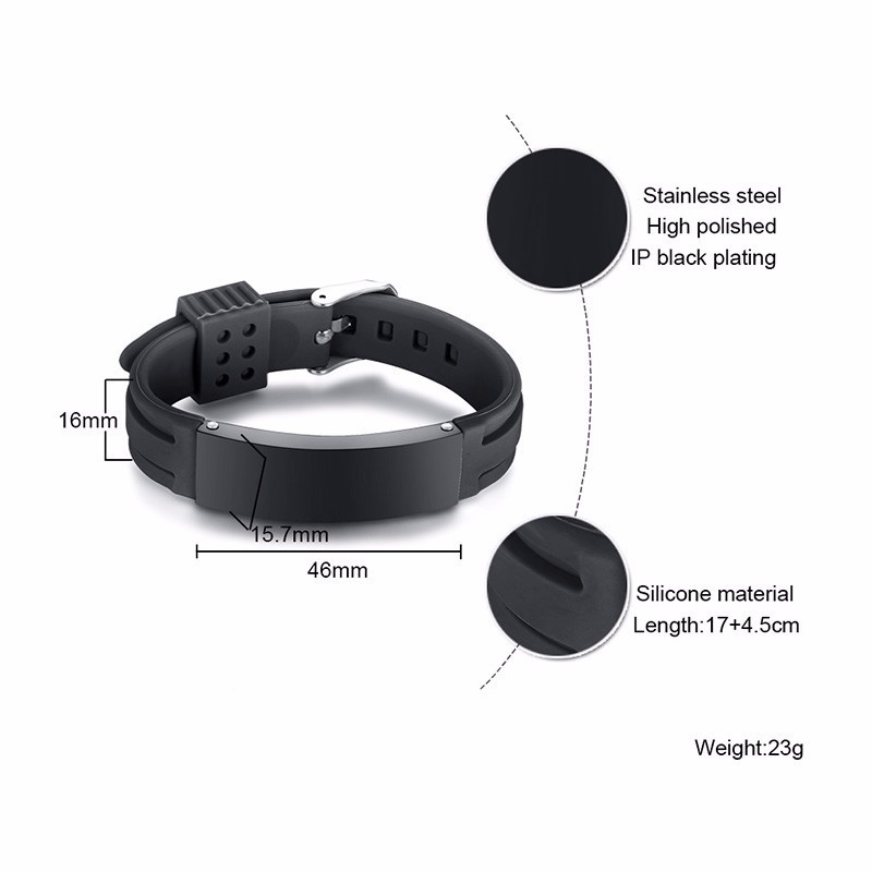 Pribadi Gelang Silikon Hitam W - Silicone Band Replacement ulasan dan harga